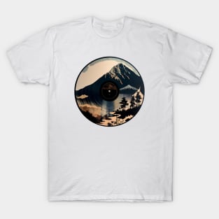 Mountain View on Vinyl Record T-Shirt